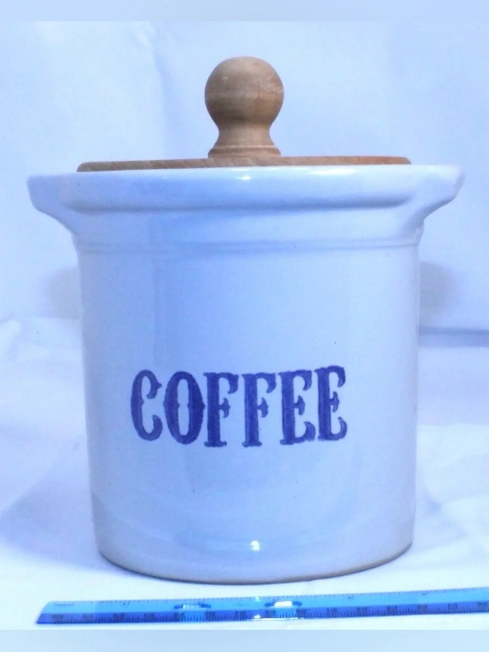 Vintage MCM Monmouth Pottery Coffee Crock USA Americana
